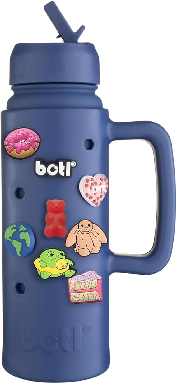 BOTL – Epic Jug - Personalised Stainless Steel Water Bottle, Leakproof Straw Lid, Insulated Bottle, 21oz 700ml Sports Cap with Internal Straw, Personalisable Bottle - Blue