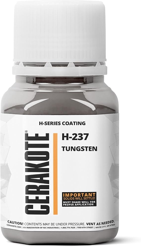 CERAKOTE ( OVEN CURE H-SERIES TUNGSTEN [ 4oz ] H-237T -Our Ceramic Technology Combines Performance with Color on All- Metals, Polymers + More - (Part B) Included