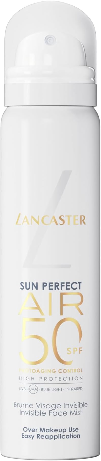 Lancaster Sun Perfect Air Invisible Face Mist SPF50, Ultra-light, Weightless, Fast Absorbing and Refreshing Sun Protection, 75ml