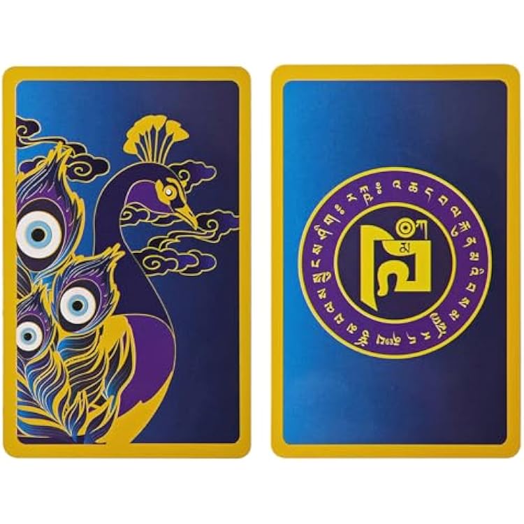 2025 Feng Shui Decorating Plastic Blue Peacock Card Magic Peacock card