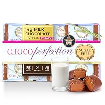ChocoPerfection Zero Sugar Milk Chocolate Truffles - Keto Friendly Smooth Creamy European Confection, Low Glycemic High Fiber Gourmet Sweet Treat, Individually Wrapped Gluten Free Bites - 12 Pack
