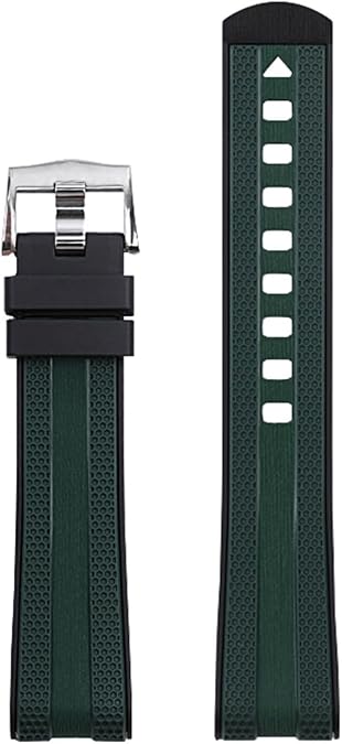 20mm For Omega Strap For Seamaster 300 Curved End Bracelet Wristband Dual Color Soft Watchband Liquid Silicone Rubber Belt
