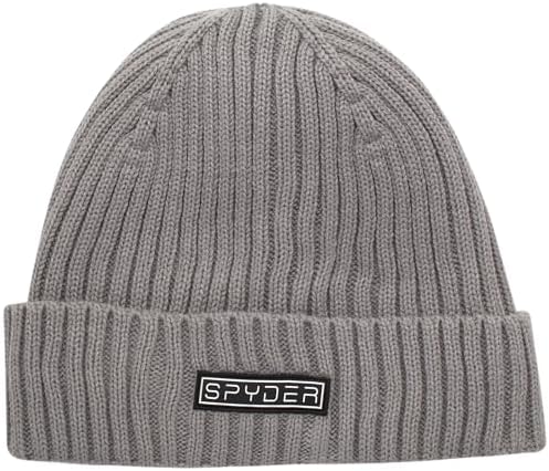 Spyder Knitted Mens Beanie - 1 Pack2 Pack Cozy Rib Knit Beanie for Men - Warm Winter Hat Skull Cap wEmbroidered Logo Patch