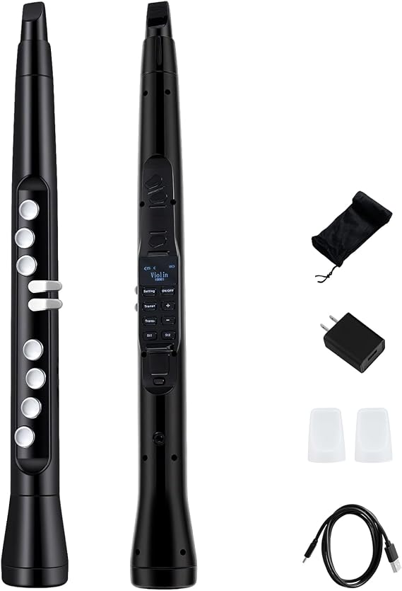 Costzon Electronic Wind Instrument, Portable Mini Digital Electric Saxophone with MIDI, 100 Tones, 3W HIFI Speaker, 4-Octave Range & 2 Fingerings, Rechargeable EWI Synthesizer for Beginners Adults