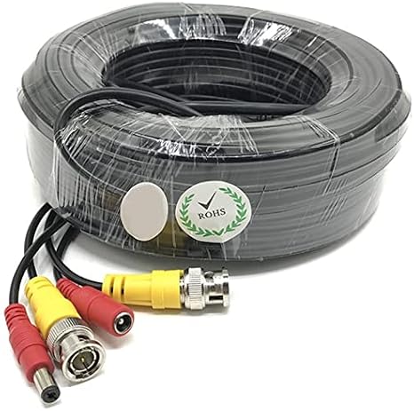 BNC Cable Security CCTV Camera DC Power Copper Core AHD CVI Video Surveillance DVR System (30 FT)