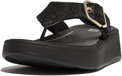 FitFlopTM Womens F-Mode Buckle Shimmerlux Flatform Toe-Post Sandal