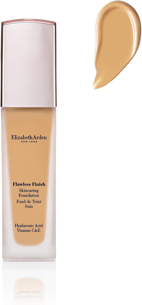 Elizabeth Arden Flawless Finish Foundation with Hyaluronic Acid & Vitamins C+E. Longwear, fragrance- & paraben-free, dermatologist-tested. Shade 310C, 1 oz.