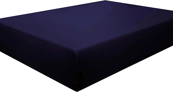 FLCA 1 Piece Bed Sheets Set Microfiber Bottom Bedding Sheets - Deep Pockets (Navy, Full)