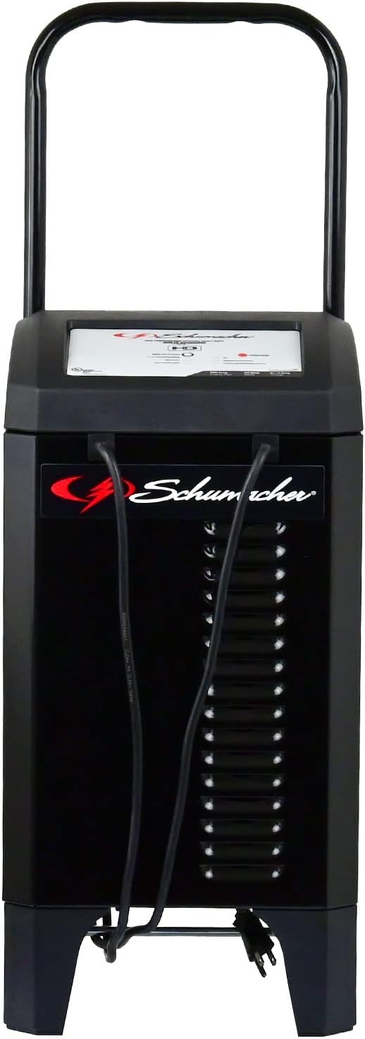 Schumacher Electric Wheeled Automatic 6A Car Battery Charger and 200A Engine Starter, 4-in-1 Solution, Maintainer, 40A Boost, for 12V Power Sport, Automotive, and Marine Batteries, SC1285