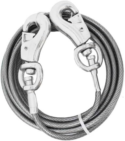 Prestige Super-Beast Dog Tie-Out, 20-Feet, Direct Connection for Added Strength ('P6820-000-99), Silver