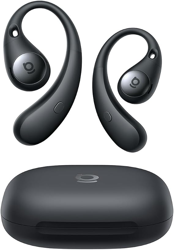 Baseus Eli Sport 2 Open-Ear Headphones Wireless Earbuds,Secure Earhook Sport Design,Ultra-Comfort,4-Mic Clear Calls, IP57 Waterproof,45H Play, Bluetooth 6.0 Earhook Fit Running Workout Gym -Black