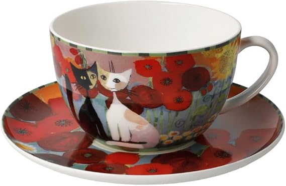 Goebel L'ESTATE IN GIARDINO Rosina Wachtmeister 66-852-91-1 Coffee Cup with Saucer Porcelain Multi-Coloured Size: 8.50 x 19 cm