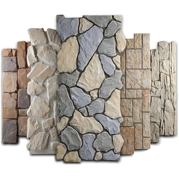 LXHELIVERY 1 PC PU Faux Stone Panel -PU Artificial 3D Veneer Panels 1.6 d Stone Veneer for Wall Decor Outdoor Home Improvement ProjectsMulti-Colored-b