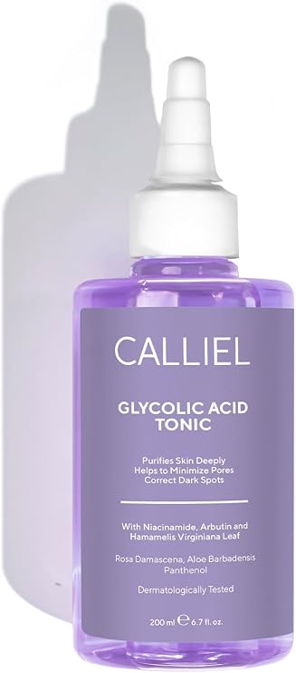 CALLIEL Glycolic Acid Tonic 200 ml – Niacinamide & Alpha Arbutin İçeren Yüz Toniği, Gözenek Sıkılaştırıcı, Leke Karşıtı, Derinlemesine Temizleyici, Aloe Vera & Panthenol