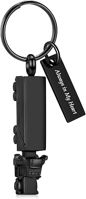 shajwo Cremation Jewelry 18 Wheeler Semi Truck Urn Keychain for Ashes for Women Men Memorial Human Ashes Pendant