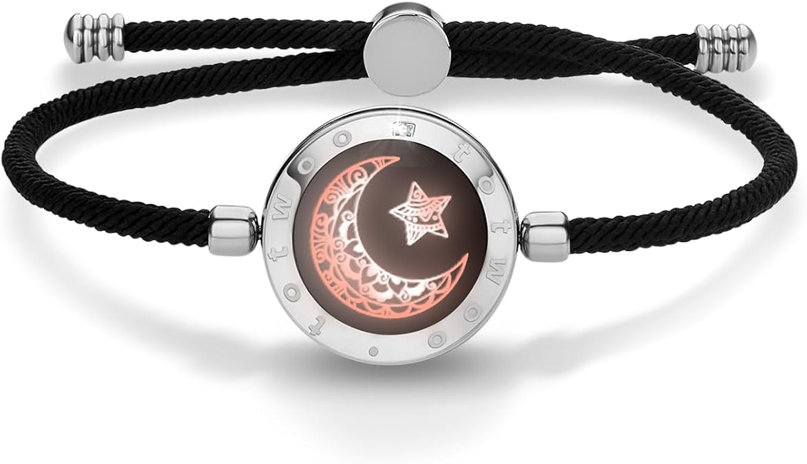 TOTWOO Single Long Distance Touch Bracelets for Couples, Smart Light & Vibration Love Jewelry, Long Distance Gifts for Him Her Women Men, One-to-One Bluetooth Pairing via App