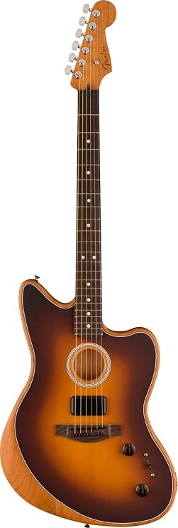 Fender Acoustasonic Player Jazzmaster Acoustic Electric Guitar, 2-Color Sunburst, Rosewood Fingerboard, with Gig Bag