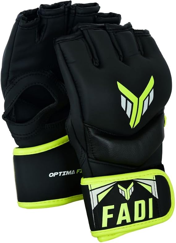 Optima Fight MMA Gloves - Unisex Martial Arts Open Palm Kickboxing Glove for Punching Bag, Sparring, MMA, Muay Thai Karate