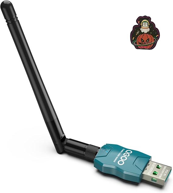 Class 1 Long Range Bluetooth Adapter for PC, QGOO USB Bluetooth Adapter for PC 5.3+EDR, Dongle Receiver Support Windows10/8.1/8/7(green-082)