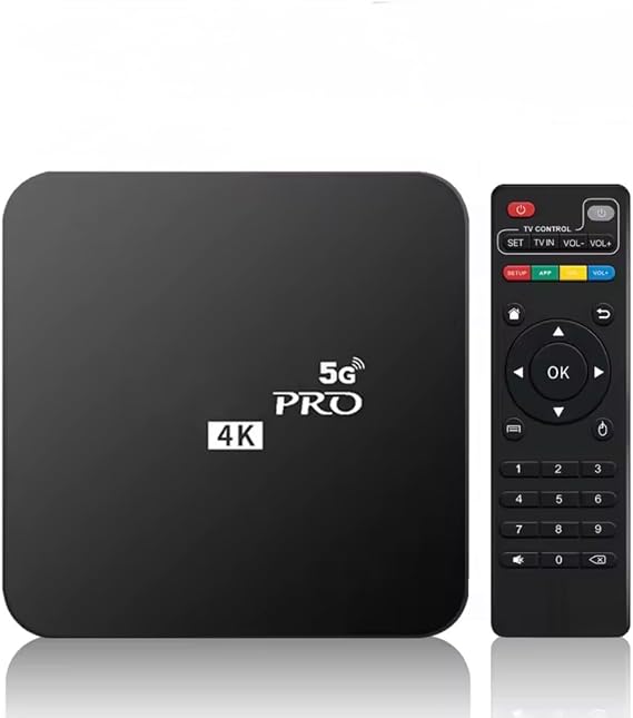 MXQ Pro 5G Android 10 TV Box with WiFi 2.4G, Quad Core 2GB RAM 16GB ROM, 4K HDR H.265 Media Player, Dual Band 2.4G/5G, Bluetooth, Smart Home Streaming Box with Remote