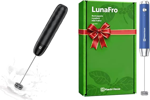LunaFro Mini Handheld Electric Foam Maker& Gift Box
