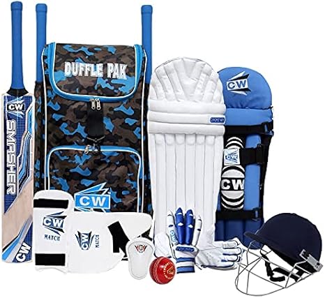 CW Tournament Junior Cricket Set with Complete Accessories in Cricket Backpack Shoulder Kit Left Handed