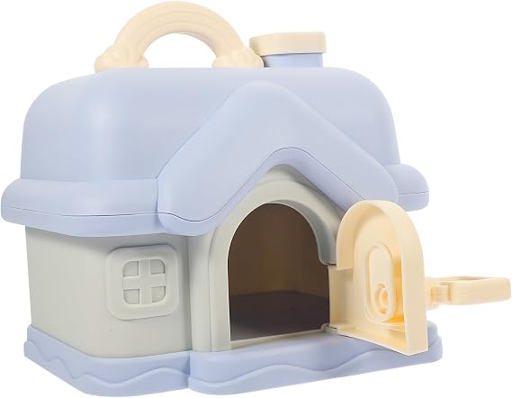Vaguelly Cute House Shape Piggy Bank for Key Plastic Desktop Money Saving Jar Cartoon Ornament with DIY Stickers Birthday Coin Bank