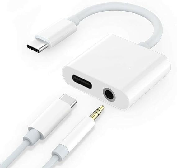USB C Headphone Adapter Earphone 3.5mm Jack Compatible with Samsung Galaxy Tab S9 FE/S7 FE/S9 FE Plus, Type-C Charger Port Splitter Mic Support Hands-Free Headset Adaptor