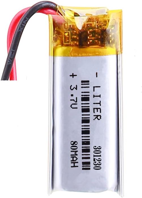 Liter 3.7V 80mAh 301230 Lipo Battery Rechargeable Lithium Polymer ion Battery Pack with Two Lines