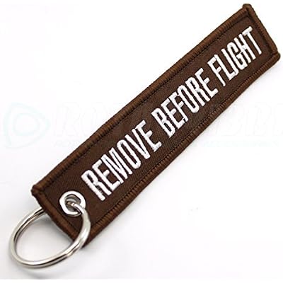 Remove Before Flight Keychain - BrownWhite by Rotary13B1
