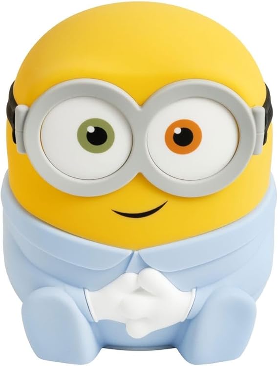 Paladone Minions Bob SquishyGlo Silicone Night Light, Officially Licensed Soft Touch Rechargeable Lamp with Auto-Off Timer for Bedrooms & Home, Kids & Adults