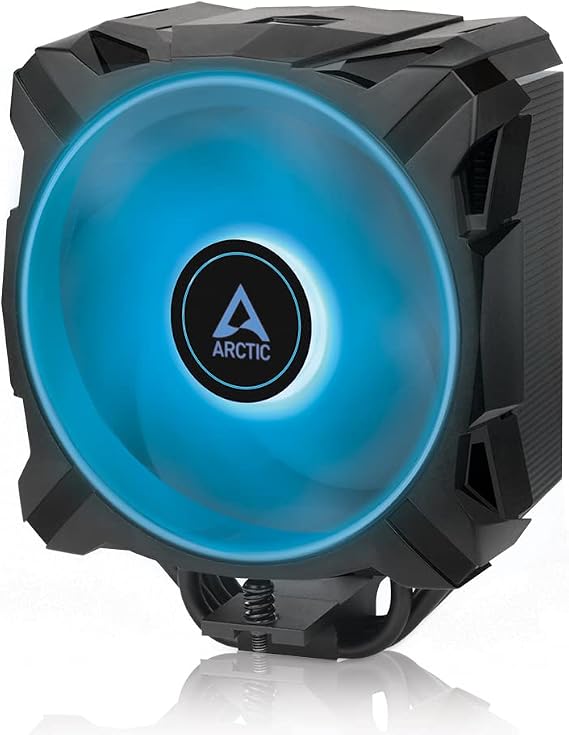 ARCTIC Freezer i35 RGB - Single Tower CPU Cooler with RGB, Intel Specific, Pressure Optimized 120 mm P-Fan, 2001700 RPM, 4 Heat Pipes, incl. MX-5 Thermal Paste - Black