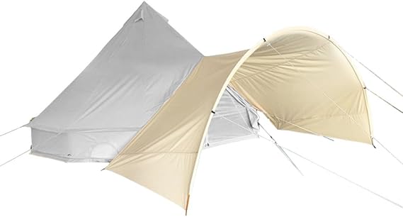 PlayDo Half-Circle Cotton Canvas Tent Tarp Awning for 5M Canvas Belle Tent Camping Yurt Tent