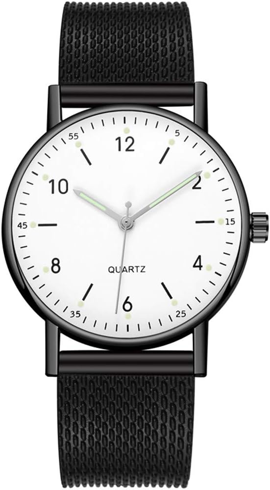TXWZM Womens Wristwatch, Glittering Watch, Analog Metal Band, Mens Quartz, Scratch Resistant, Unisex, Analog, Simple Dial, Easy to Read Fashion, Thin, Lightweight