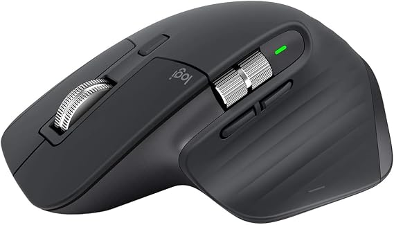 Logitech MX Master 3 - Powerful Wireless Bluetooth Mouse Fast Scrolling Bluetooth and 2.4 GHz Connection via USB Receiver for Windows/Linux/Chrome/Mac Graphite [Bulk - Without Packaging]