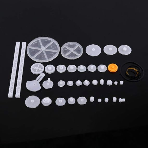 Fafeicy Plastic Gears Set Pulley Belt Gears Kits Gear Set Robot Motor Toy DIY Parts for Model Amateur(34 Gear Packages)