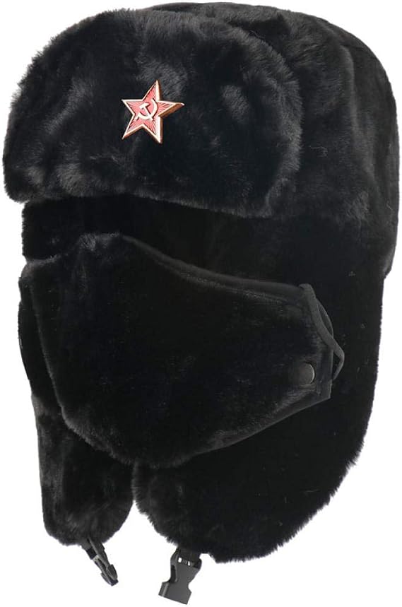 Russian Hat Men's Army Military Badge Bomber Hat Men Women Russia Ushanka Hats Ear Flap Snow Caps Trapper Hats