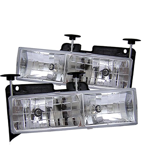 Spyder Auto HD-YD-CCK88-C Chevy CK Series 150025003500Chevy TahoeGMC CK Series 150025003500GMC JimmyGMC Yukon Chrome Crystal Glass Headlight