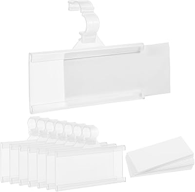 100 Pcs Reusable Plastic Wire Shelf Label Holder, for Pantry Retail Shopping Mall Store, Supermarket UPC Price Card & Ticket Display, Strong & Easy Clip Design Tight Snap Lock Closure. 1-14 H X 3 W