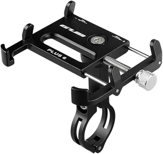 GUB Bicycle & Motorcycle Phone Mount - Aluminum Bike Phone Holder with 360Rotation Adjustable Handlebar Phone Holder Compatible with iPhone Xs XR 8 Plus,Compatible with Samsung S9/S8 (PLUS6 Black)