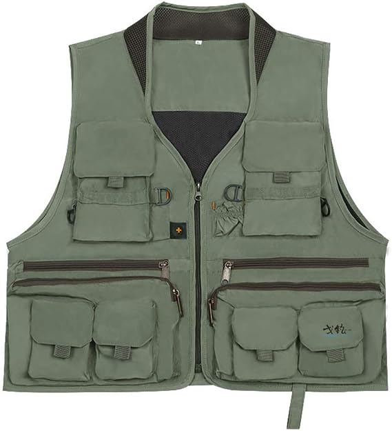 Sportsman Outdoor Multi-Pocketed Fly Fishing Vest Mesh Quick-Dry Waistcoat Jacket for Youth