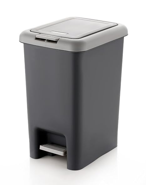 DIVCHI Kitchen Trash Can with Pedal - 7L Wastebasket for Home, Office, Bathroom, and Bedroom - Garbage Bin with Lid and Liner (18.5L x 24.5W x 30H cm)