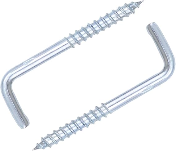 L Shaped Screw Hooks - Zinc Plated Right Angle Self Tapping Hook Screws for Hanging - 20pcs M2.4-M4.7(M3.4x40mm 10pcs)