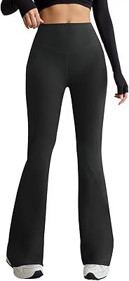 Flare Leggings for Women High Waist Yoga Pants with Pockets Tummy Control Workout Gym Bootcut Leggings