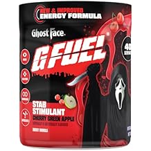 G Fuel Ghost Face 2.0 Energy Drink Powder, Pre Workout Caffeine Mix for Gaming, Sugar Free Focus Amino, Vitamin + Antioxidants, 9.9oz (Cherry Green Apple, 40 Servings)