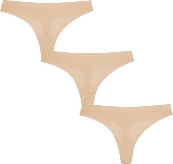 Women's Seamless No Show Hipster Panties, Thongs