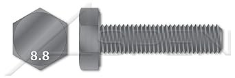(300 pcs) M10-1.5 X 12mm, DIN 933 / ISO 4017, Metric, Hex Head Cap Screws Bolts, Full Thread, Class 8.8 Steel, Plain
