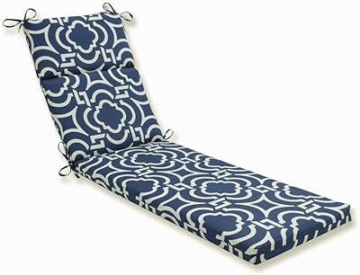 Pillow Perfect Trellis IndoorOutdoor 1 Piece Split Back Chaise Lounge Cushion, 1 Count, 72.5 x 21, Blue Carmody Navy