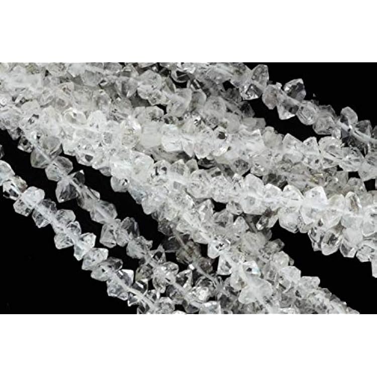 Clear Herkimer Diamond Quartz 6mm - 7mm Freeform Chips 16 Bead Strand