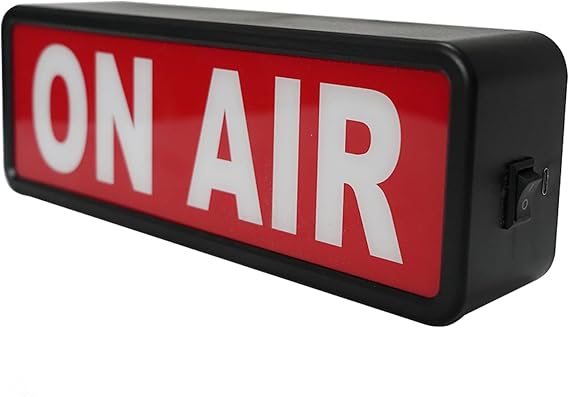 ON AIR LED Light Recording Warning Sign - Simple ON/OFF Switch - Up Lighted Broadcast Sign for Studio/Home/Company/Desk or Wall Decor